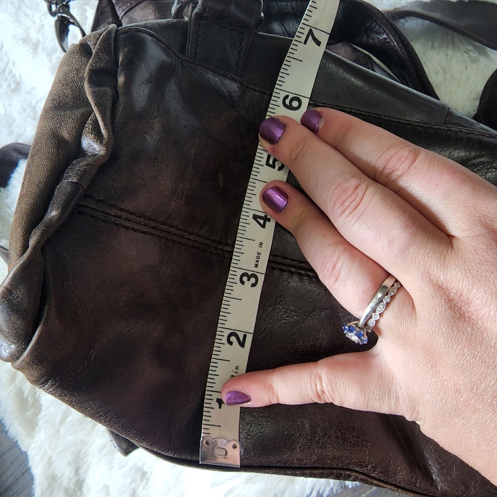 Ameri Leather dark brown genuine leather backpack… - image 9